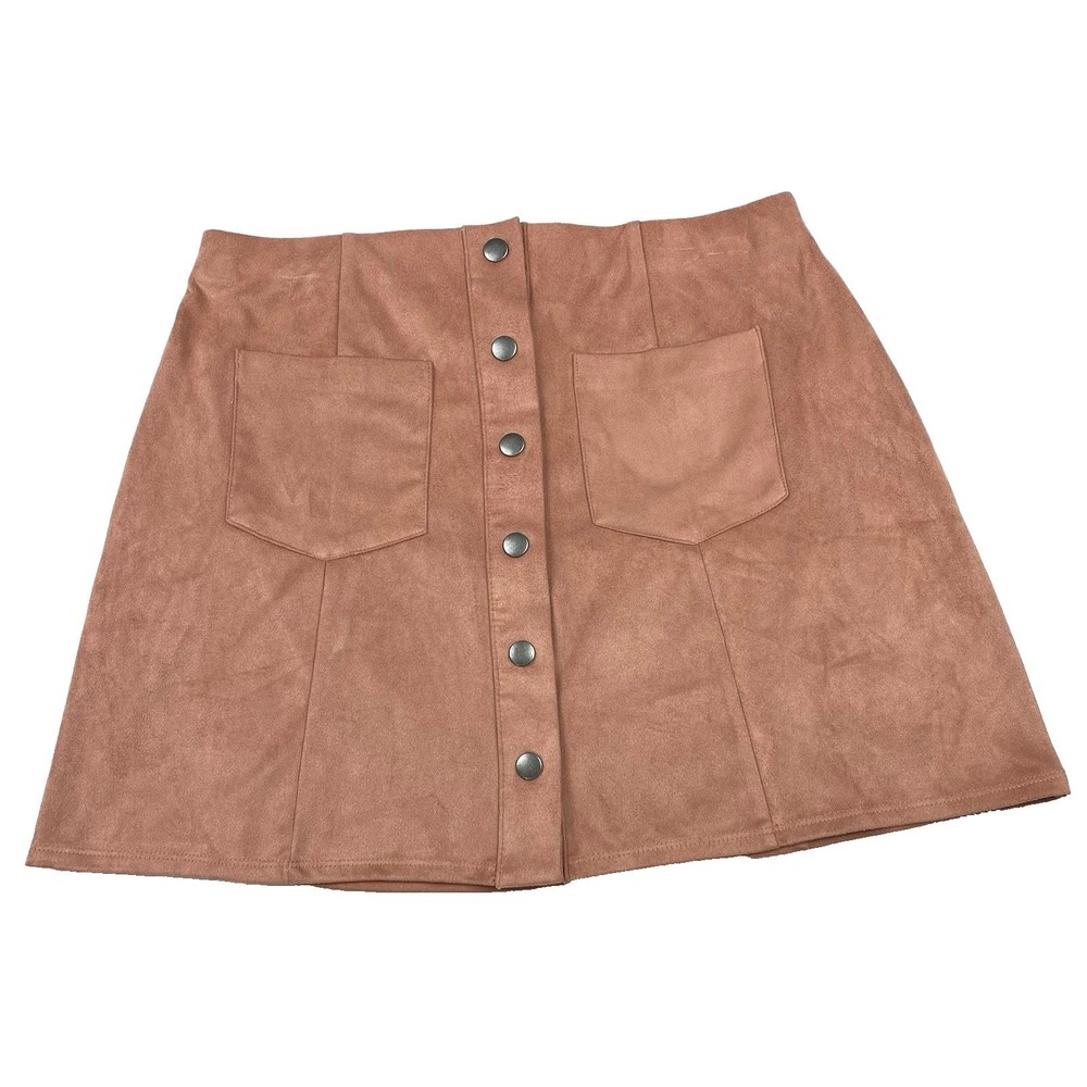 Forever 21 Faux Suede Mini Skirt Stretch‎ Soft Size Medium Versatile Styling Vtg